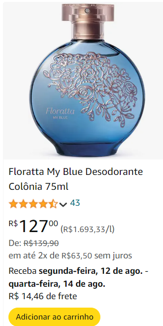 perfumes cítricos femininos Floratta My Blue - O Boticário